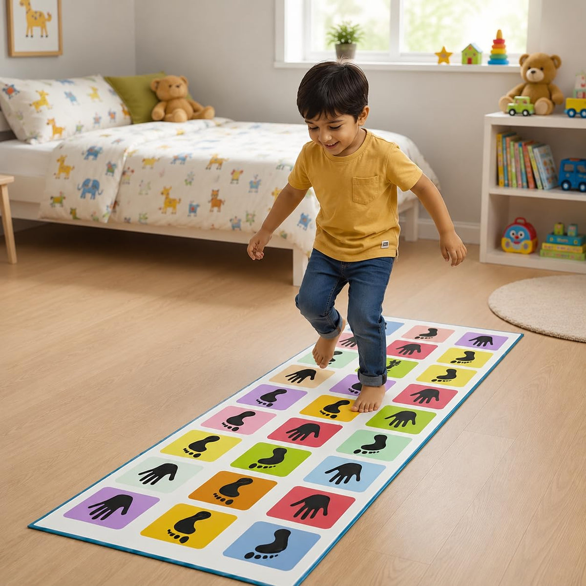 KHAMKARI Hopscotch Game | Jumbo Kids Play Mat (40 x 108) | KithKith, Stapu, Langdi, Ekka Dukka, Paandi, Kunte Bille | Unique 