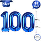 Navy Blue Number 100 Balloon 40 Inch, 100 Number Balloon, 100Th Navy Blue Birthday Decorations, 100 Year Old Women Men Blue Part