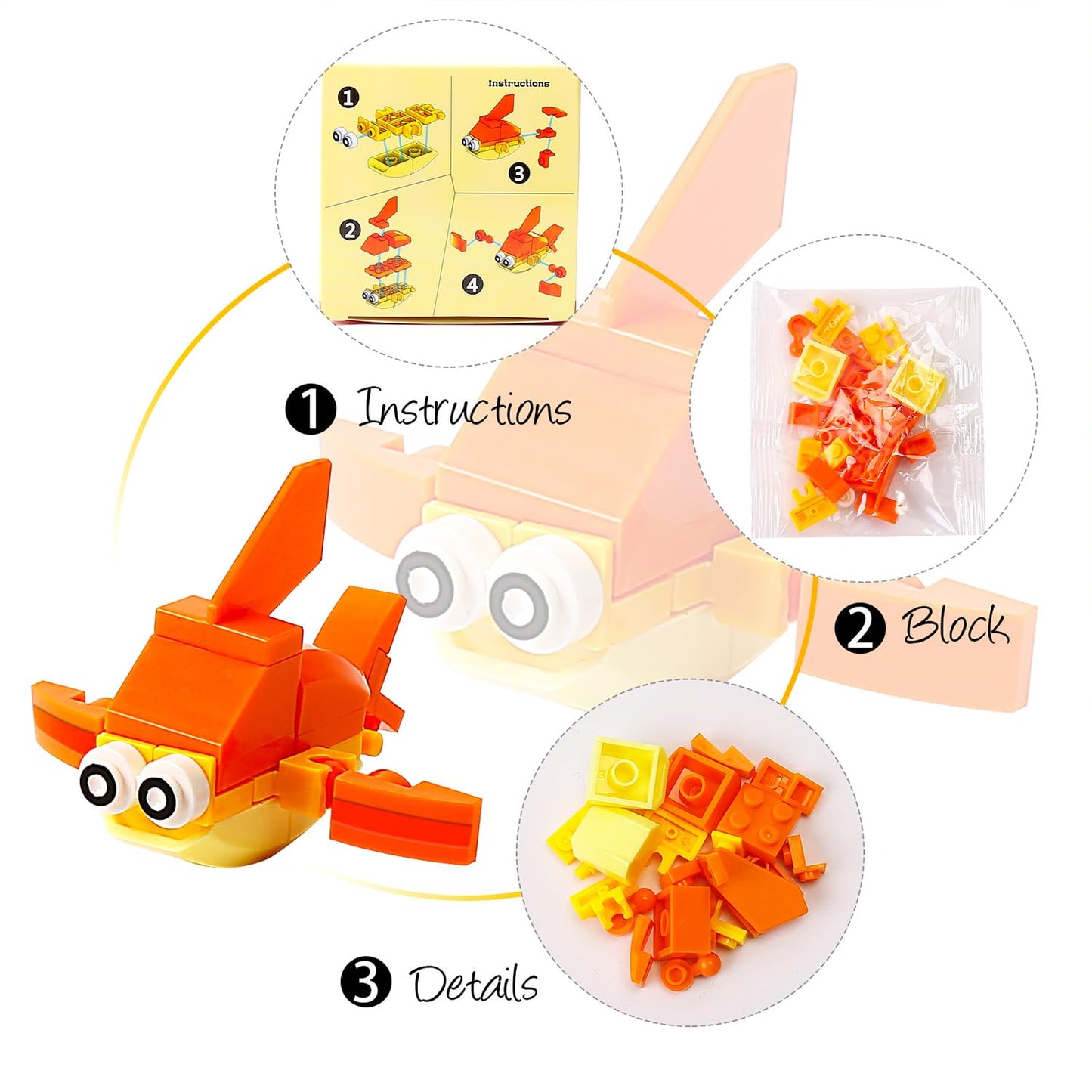 Party Favors For Kids Goodie Bags ,12Pcs Mini Building Blocks Ocean Animal, Sea Creatures Building Blocks Set，Building Sets Stem Toys For Birthday Party Gift,Goodie Bags, Prize,Cake Topper