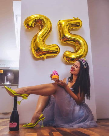 40 Inch Gold 25 Number Balloons Giant Jumbo Huge 25 Or 52 Foil Mylar Helium Number Digital Balloons Gold Birthday Mylar Digital