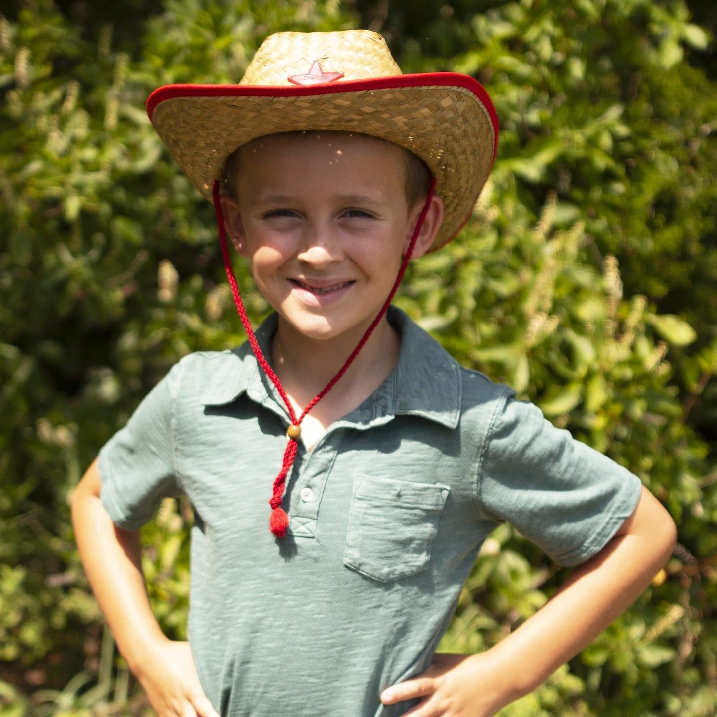 Funny Party Hats Cowboy Party Hats - 12 Straw Cowboy Hats - Medium - Red, Blue - Costume Headwear - For children, cowboy party p