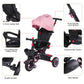 Toddler Tricycle with Push Handle for 7 Months-5 Years, Baby Tricycle with Rotatable Seat, 8 In 1 Kids Trike with Safety Harness