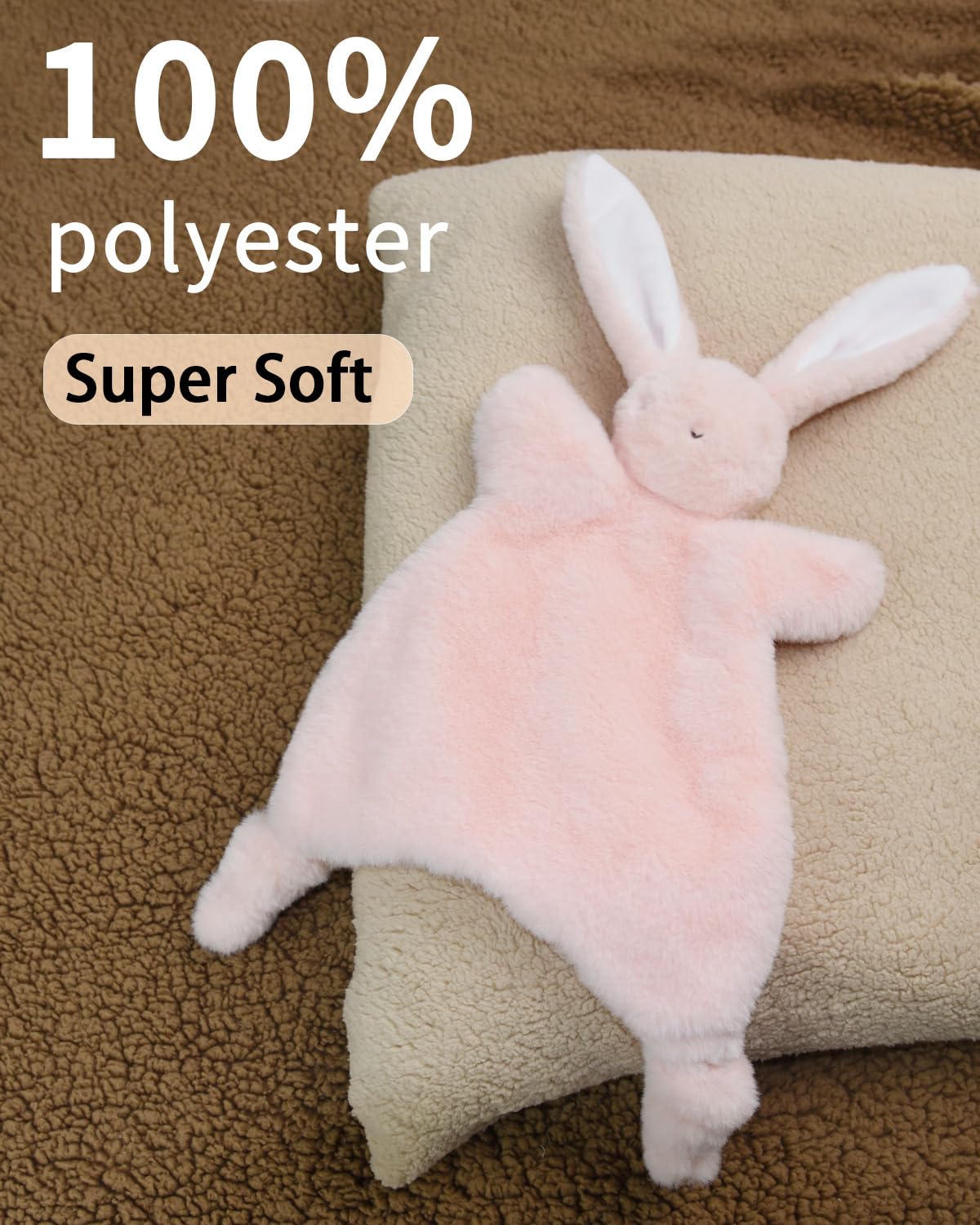 Lovey Soft Toy, 12-Inches, Pink Bunny, Stuffed Animals For Babies, Security Blanket Toy Infants 0-6 Months, Snuggle Toy Baby Gir