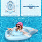 Relaxing Baby - Double Float with Adjustable Safety Seat,Canopy UPF 50+ Sun Removable,Inflatable Animal Style Float,Swimming Flo