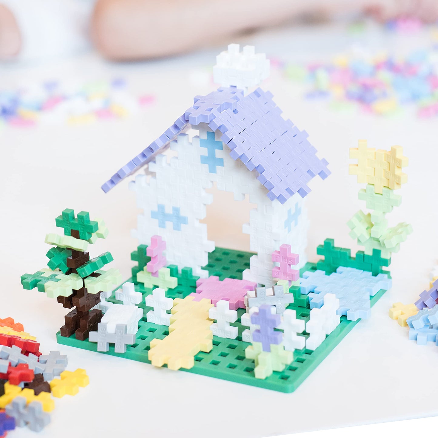 PLUS PLUS 240 Piece Interlocking Building Blocks for Kids, Open Ended Connecting Toys, STEM Bin Mini Manipulatives - Pastel Mix