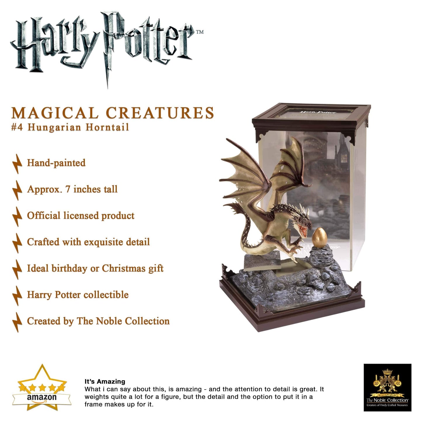 The Noble Collection Hungarian Horntail Figure - 19 cm Brown Polyvinyl Chloride Model 849241003391
