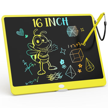 KOKODI LCD Writing Tablet, 16 Inch Colorful Toddler Doodle Board Drawing Tablet, Erasable Reusable Electronic Drawing Pads, Educ