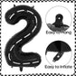 Race Car 2 Balloons, 40 Inch Racetrack Number 2 Balloon, Large Foil Mylar Racetrack Black 2 Balloon For 2 Year Old Birthday Race