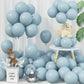 Jobkoo Blue Balloons 5 Inch, 60Pcs Small Pale Muted Blue Aqua Balloon 5'' Mini Matte Dusty Retro Powder Light Blue Helium Latex