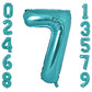 Vonokee 40 Inch Teal Blue Giant Number Balloons 7, Jumbo Digital Foil Mylar Balloon For Birthday Party Wedding Anniversary Celeb