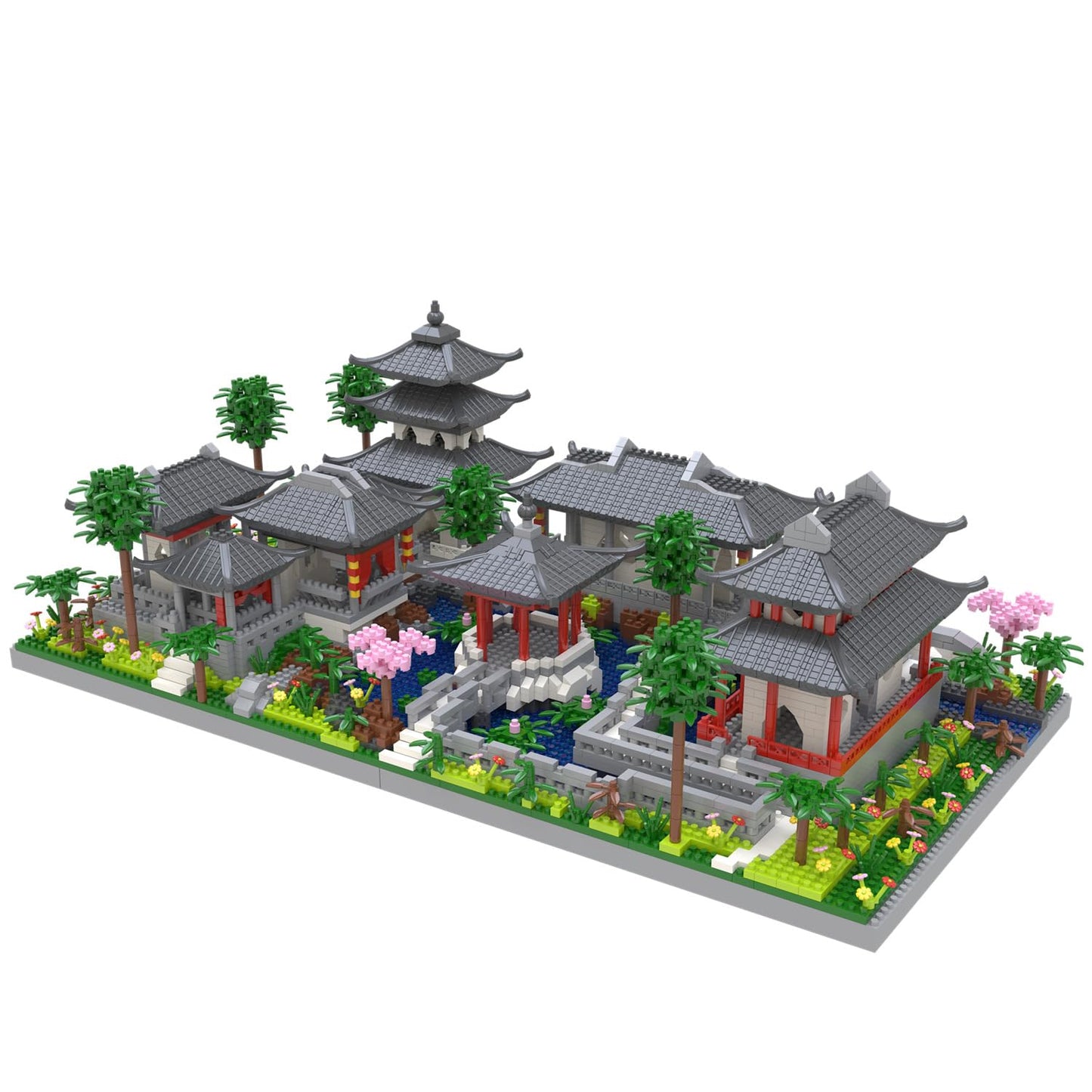 Kadablk Micro Block Set - Chinese Style Suzhou Garden, 3888 PCS, Medium, Plastic, Center of Courtyard, Model M2004 for Adults & Teens