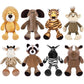 Elcoho 8 Pieces Safari Stuffed Animals Plush Jungle Animal Toys 9.8 Inch Zoo Stuffed Animals Set Cute Plush Toys For Animal Themed Parties Teacher Student Award