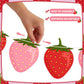 Lewtemi 4 Pcs Berry First Birthday Decor Strawberry Baby Shower Decorations Strawberry Hanging Banner Berry Garland for Strawber