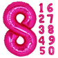 40 Inch Giant Hot Pink Number 8 Balloon, Helium Mylar Foil Number Balloons For Birthday Party, 8Th Birthday Decorations For Kids