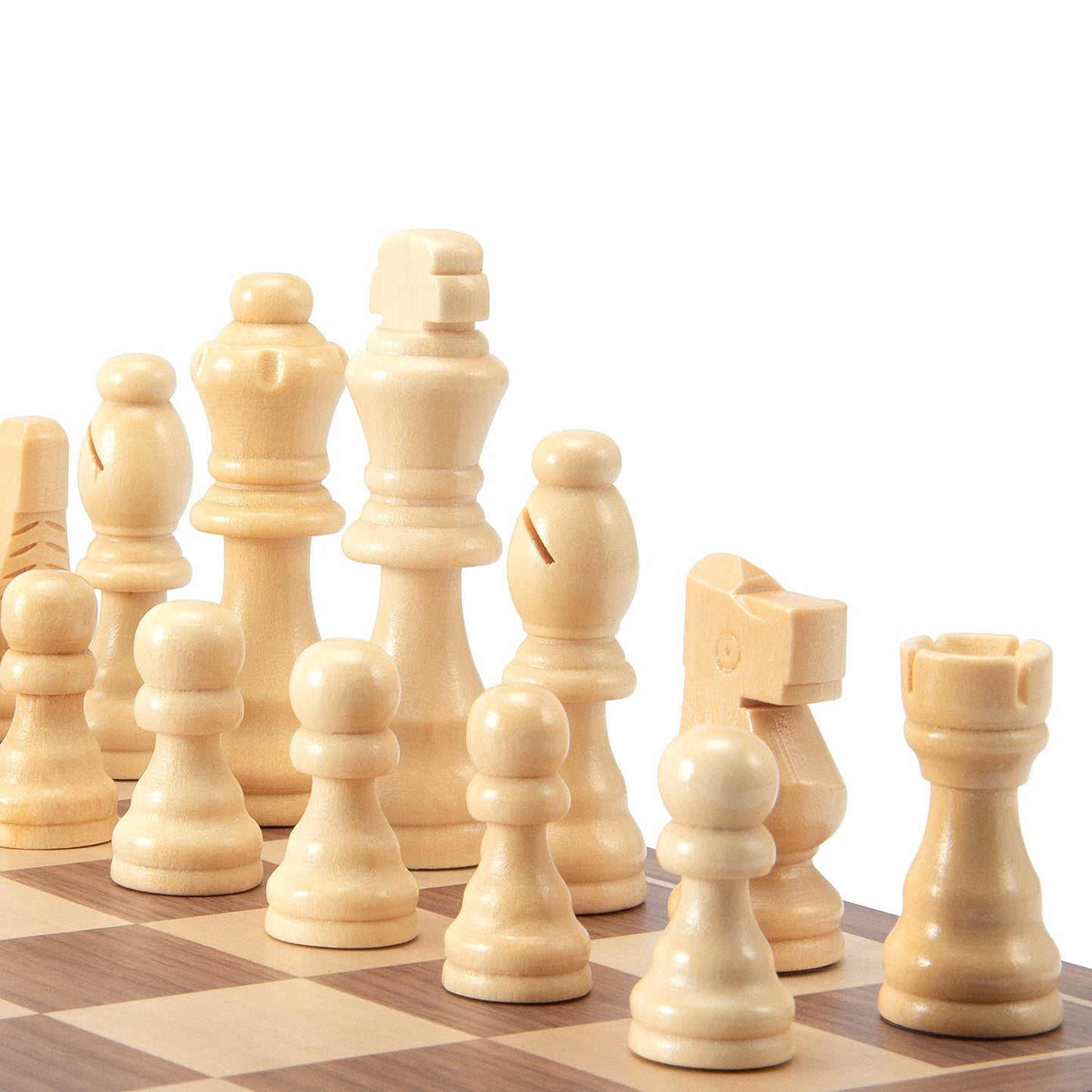 AMEROUS Wooden Chess Pieces Only  32 Pieses / 3.05 King/Storage Bag/Gift Package  Standard Tournamen Staunton Wood Chessmen for Chessboard  Replacement of Missing Pieces
