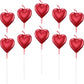 BBTO Metallic Heart Birthday Cake Candles Cupcake Topper Candles Cake Dessert Holders for Wedding, Anniversary, Romantic Night, 