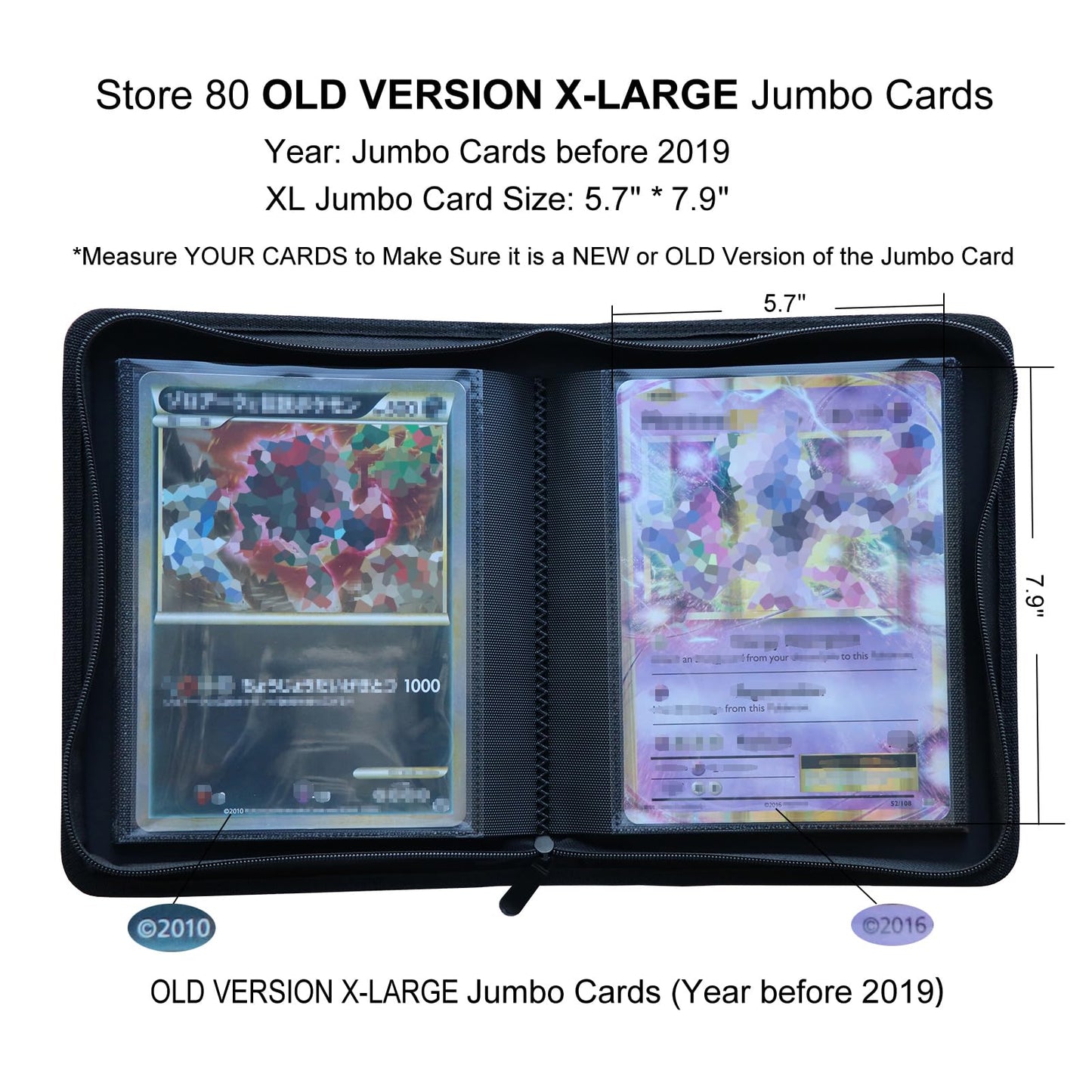 Rayvol Jumbo Card Binder Size Xl, Fits 80 Xl Jumbo Cards -Includes 80 Sized Xl Penny Sleeves, Ringless Jumbo Card Binder For Ove
