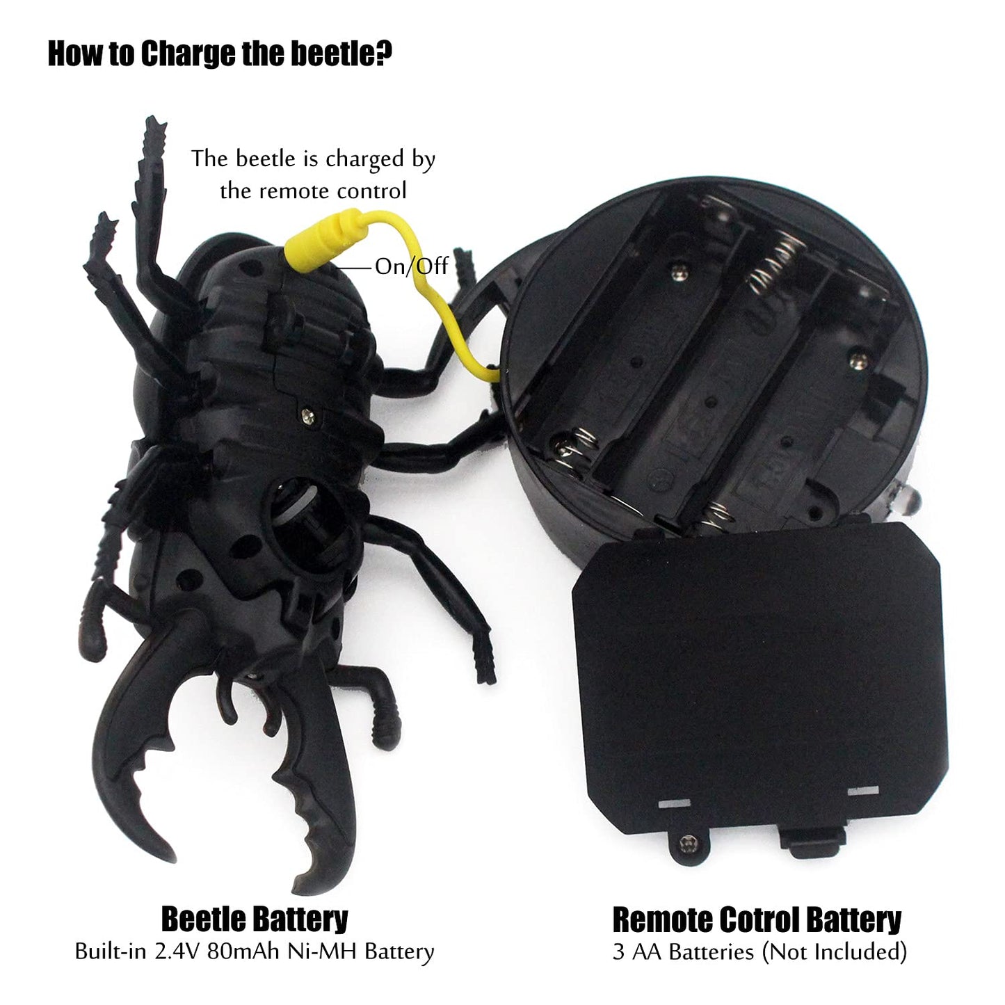 Tipmant RC Beetle Remote Control Insects Realistic Electronic Simulation Climber Animal Prank Toy Vehicle Kids Birthday Gifts (Y