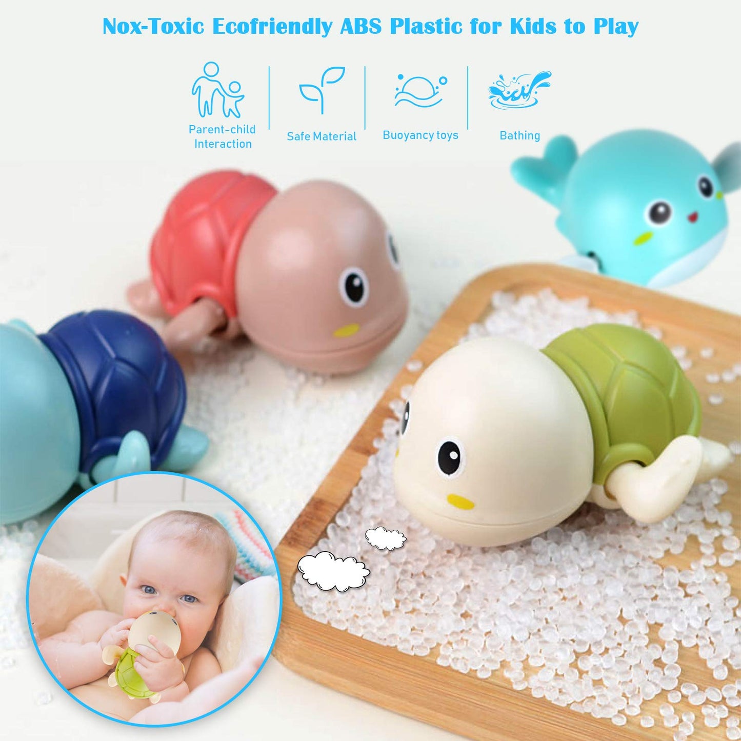 Bath Toys, 6 Pack Baby Bath Toys For Toddlers 1-3, Floating Wind-Up Toys Swimming Pool Games Water Play Set Xmas Gift For Bathtub Shower Infant Toddlers Kids Boys Girls Ages 4-8 Years Old