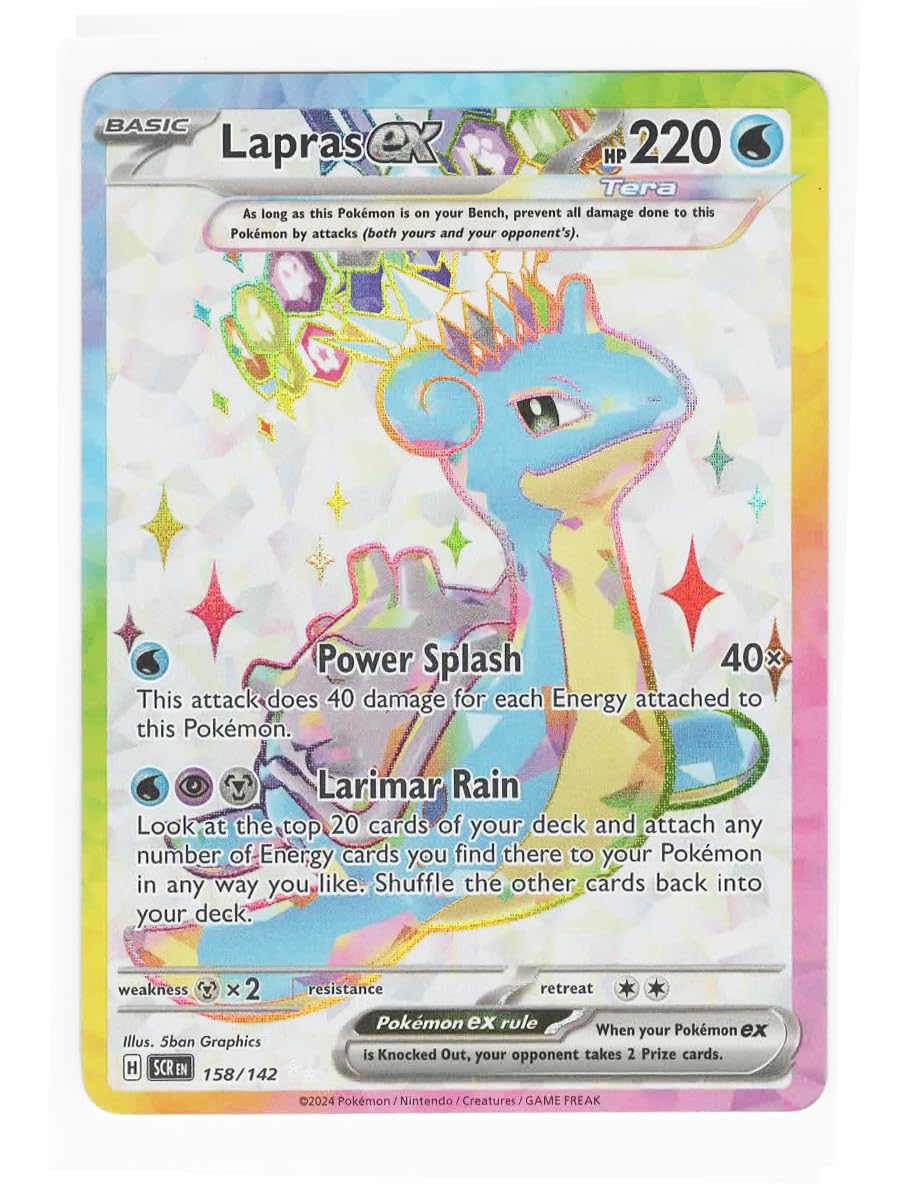 Pokemon - Lapras ex 158/142 - Stellar Crown - Full Art Foil Ultra Rare Card