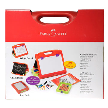 Faber-Castell Do-Art 3-In-1 Travel Easel - 30 Piece Tabletop Easel For Kids With Art Supplies, Multicolor