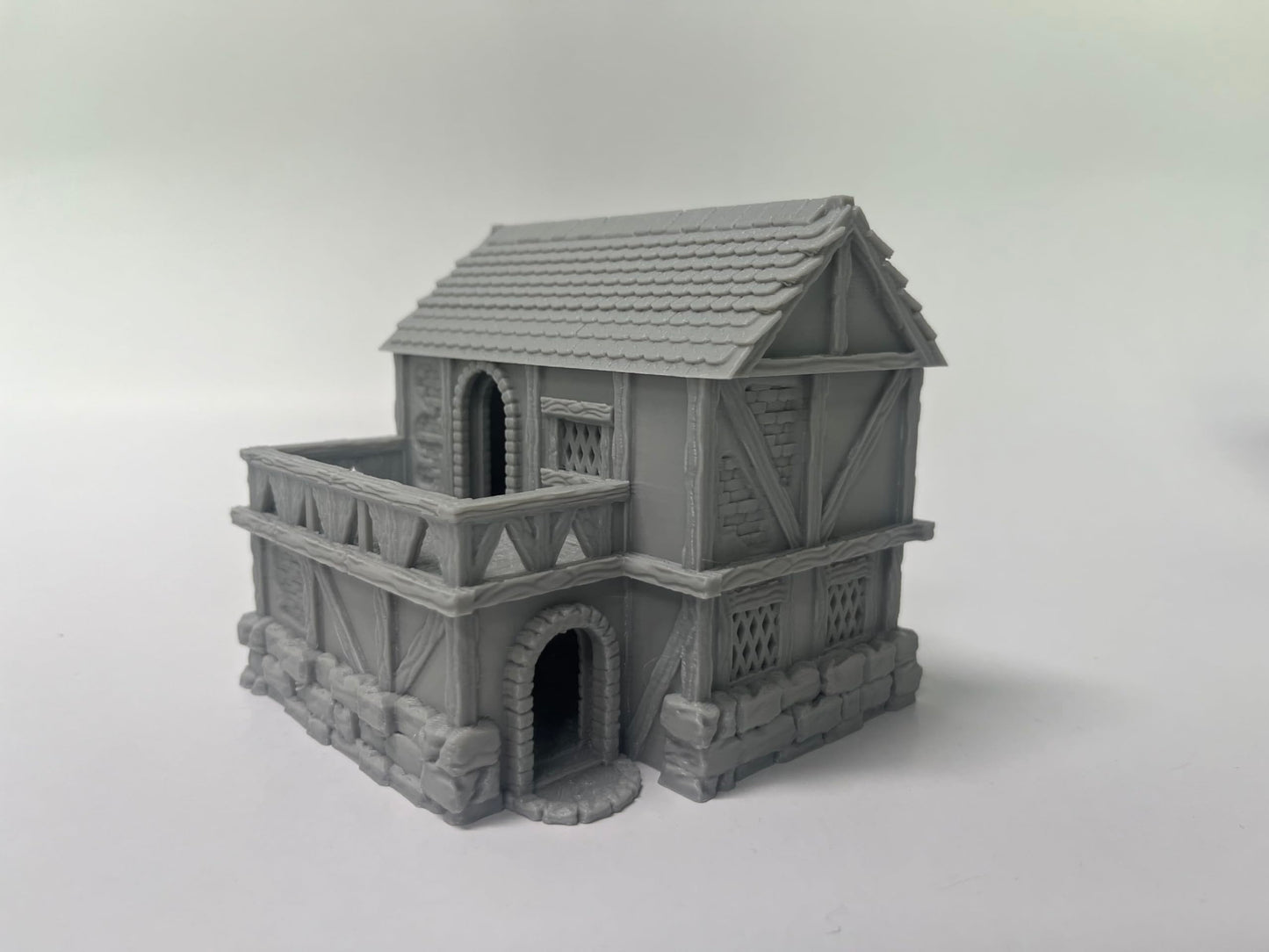 Paintable Tabletop Miniature Little Town Building Terrains Compatible with RPG War Games - 18mm Scale Dioramas Building Set Scen