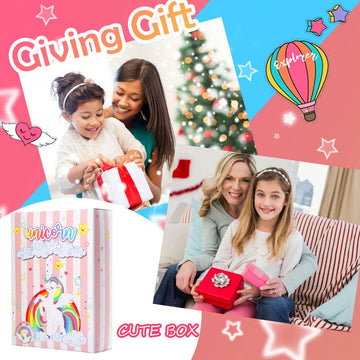 Unicorn Gifts For Girls 5 6 7 8 9 10-12 Years Old Valentine'S Day Gift, Kids Unicorn Stationery Set With Journal Notebook, Stamps, Pens, Valentine'S Day Gifts For Little Girls