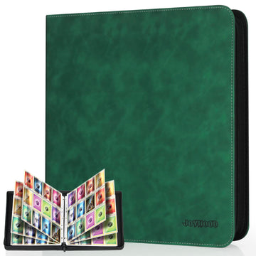 JoyHood Card Binder for Trading Card  Card Collection Binder with 12 Pocket - Hold Up to 960 Cards  Card Album Holder compatible with TCG/PM/MTG/OPCG/YGO Card (Dark Green  12 Pockets)