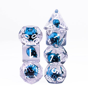UDIXI 7PCS Polyhedral DND Dice Set, Skull d and d Dice Set for Dungeons and Dragons D&D MTG and Other Tabletop Games (Blue Skull