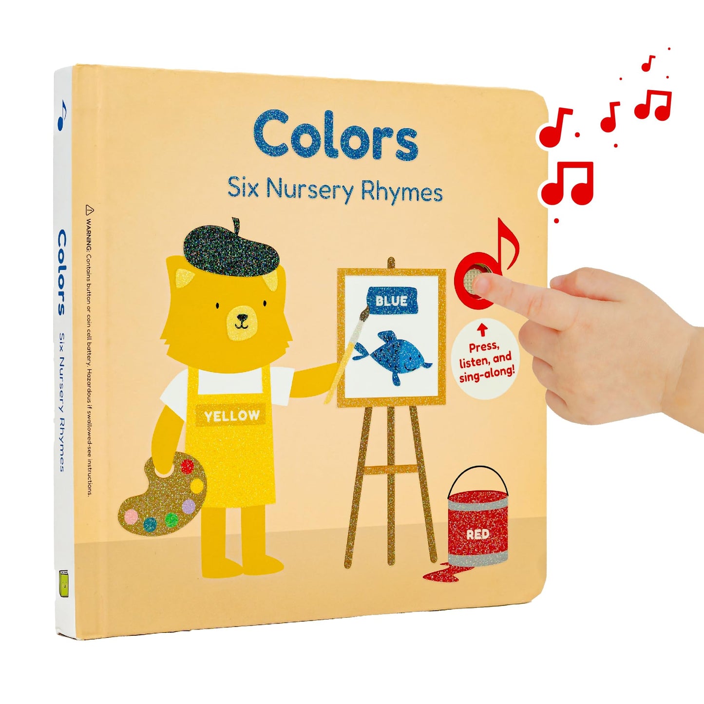 Cali'S Books Colors Sound Book For Toddlers 1-3 | Musical Book Toddlers 1-3 | Interactive Book For 1 Year Old | Learn Colors | 6 Nursery Rhymes | New Songs And New Lyrics