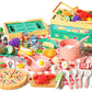 Funpynani 80Pcs Kitchen Playset, Toddler Pretend Cooking with Pots, Pans, Cookware, Food, Picnic Blanket, Fruits, Veges, Shoppin