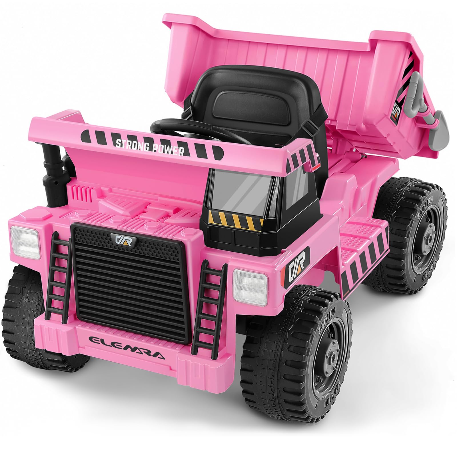 ELEMARA Ride on Construction Truck, 12V 9AH Ride on Car with Dump Bed, Shovel, Battery Car for Kids,4.0MPH Max,Kids Electric Veh