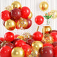 Red And Gold Balloons, Gold And Red Balloons Set With Gold Confetti Metallic Gold Balloons, Globos Rojos Red And Gold Party Deco