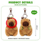 Ditucu Capybara Plush Keychain Toys - 4.7" Brown Polyester Strawberry Turtle Pendant for Kids' Backpack Decoration