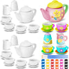 PullCrease Porcelain Mini Tea Cup Set - 45 Pcs, Multicolored, DIY Craft for Kids, Party & Wedding Supplies, Model: msh3541