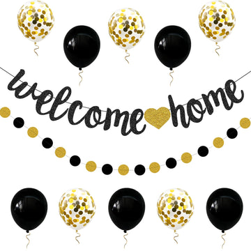 Welcome Home Decorations Glitter Welcome Home Banners Balloons Set Party Pennant Bunting Garland For New Home Family Birthday Ch