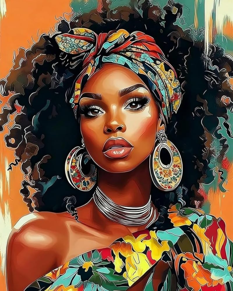 Tulip N Turtle African Lady Signature Series Tube Packing Ss 03 18 Colours Diy Acrylic Paint By Number Kit For Adults Beginner C