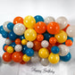 Yellow Orange Balloon Arch Kit, Blue Yellow Orange Balloon Arch Garland Kit With Lemon Yellow, Orange And Teal Blue Balloons, Ye