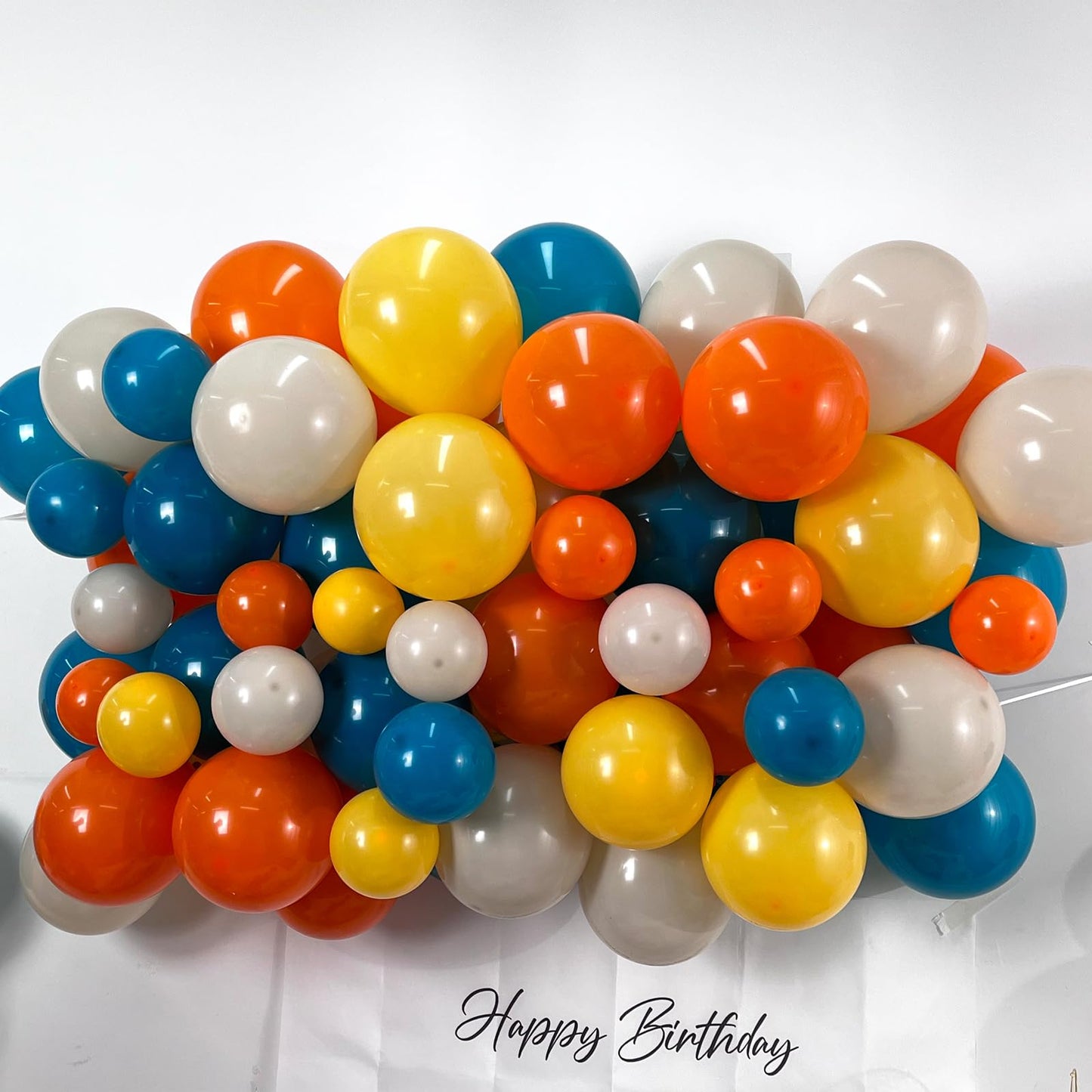 Yellow Orange Balloon Arch Kit, Blue Yellow Orange Balloon Arch Garland Kit With Lemon Yellow, Orange And Teal Blue Balloons, Ye