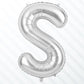 Flyloons Silver S Alphabets Letter Foil Balloons Perfect for Birthday Decoration Items, Anniversary, Bachelorette, Wedding, Fare