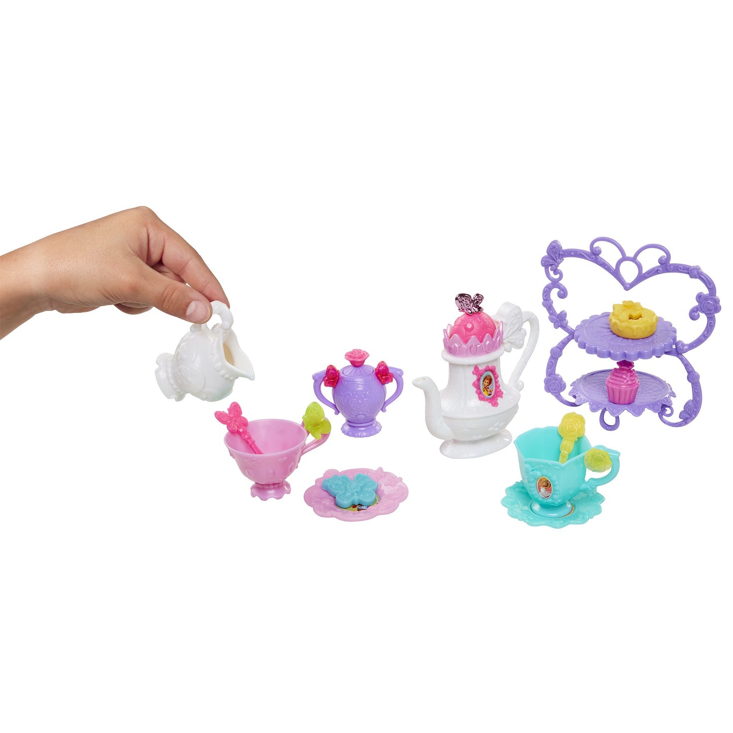 Fancy Nancy Doll-sized Tea Set, 13-Pieces, Multi-color, Medium, Plastic, Model 77415