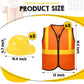 Geyoga 16 Pcs Construction Vest For Kids Party Favors Hard Hat Construction Dressing Up Supplies Construction Funny Worker Costume For Birthday Party, Including 8 Vests And 8 Construction Hats