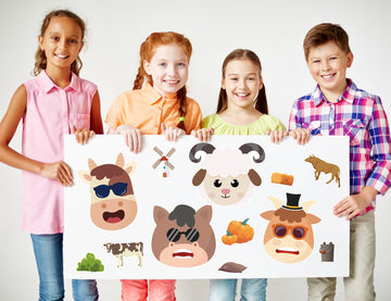 24 Sheets Farm Animals Stickers Make A Face Stickers For Kids Diy Farm Sticker Sheets For Girls Children Farm Birthday Party Goodie Bags Stuffers Party Favors Exchange Gifts