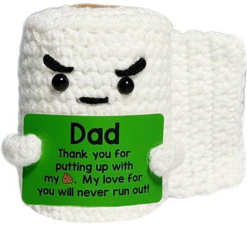Jcisdoc From Daughter Son Funny Small Gag Handmade Crochet Doll From Daughter Son,Gifts For Dad, Best Dads Ever Thank You,Father