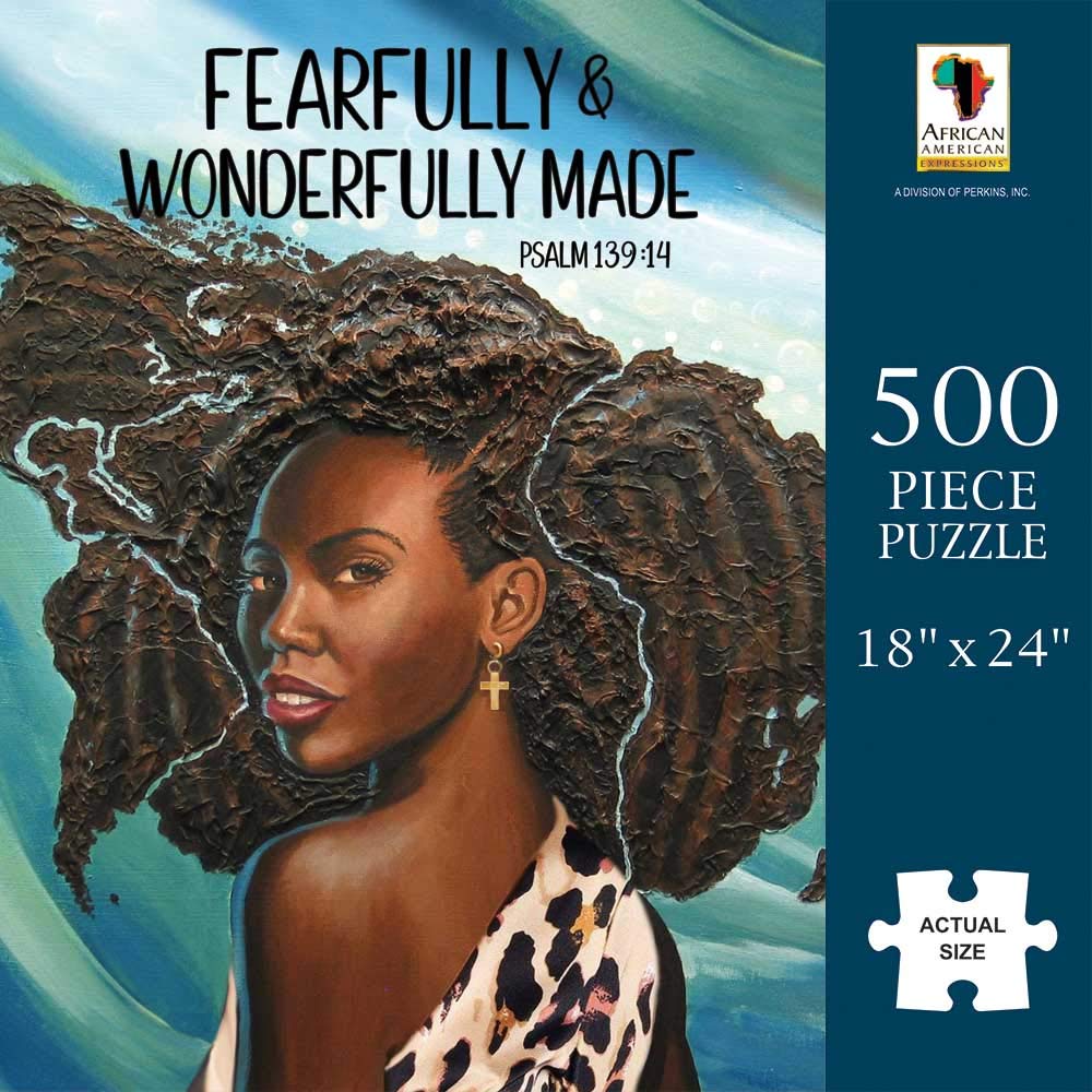 African American Expressions - Wonderfully Made Puzzle – 500-Piece African American Jigsaw Puzzle For Adults | Inspirational Black Girl Puzzle For Art And Culture Lovers
