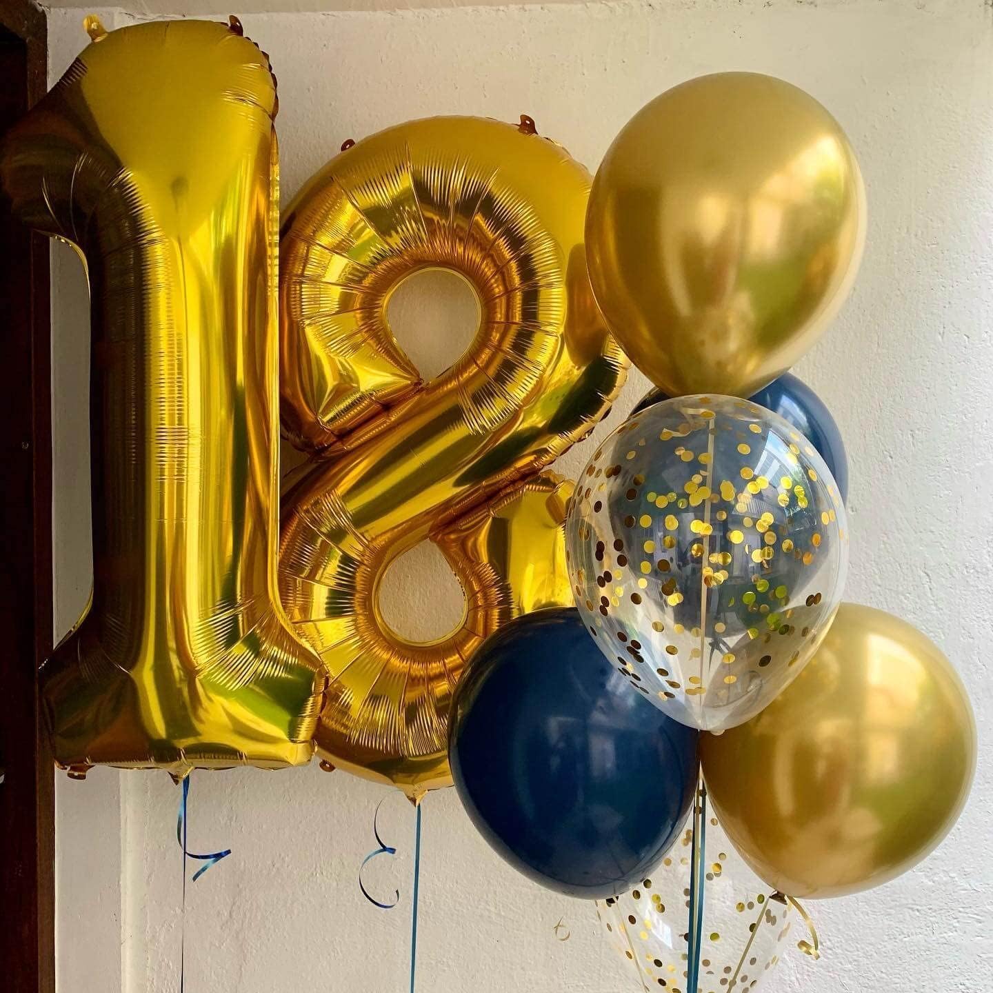 Paticool Gold Number 18 Balloon, 40 Inch Large 18/81Number Foil Mylar Balloons For 18Th Birthday Party Celebration Decorations S