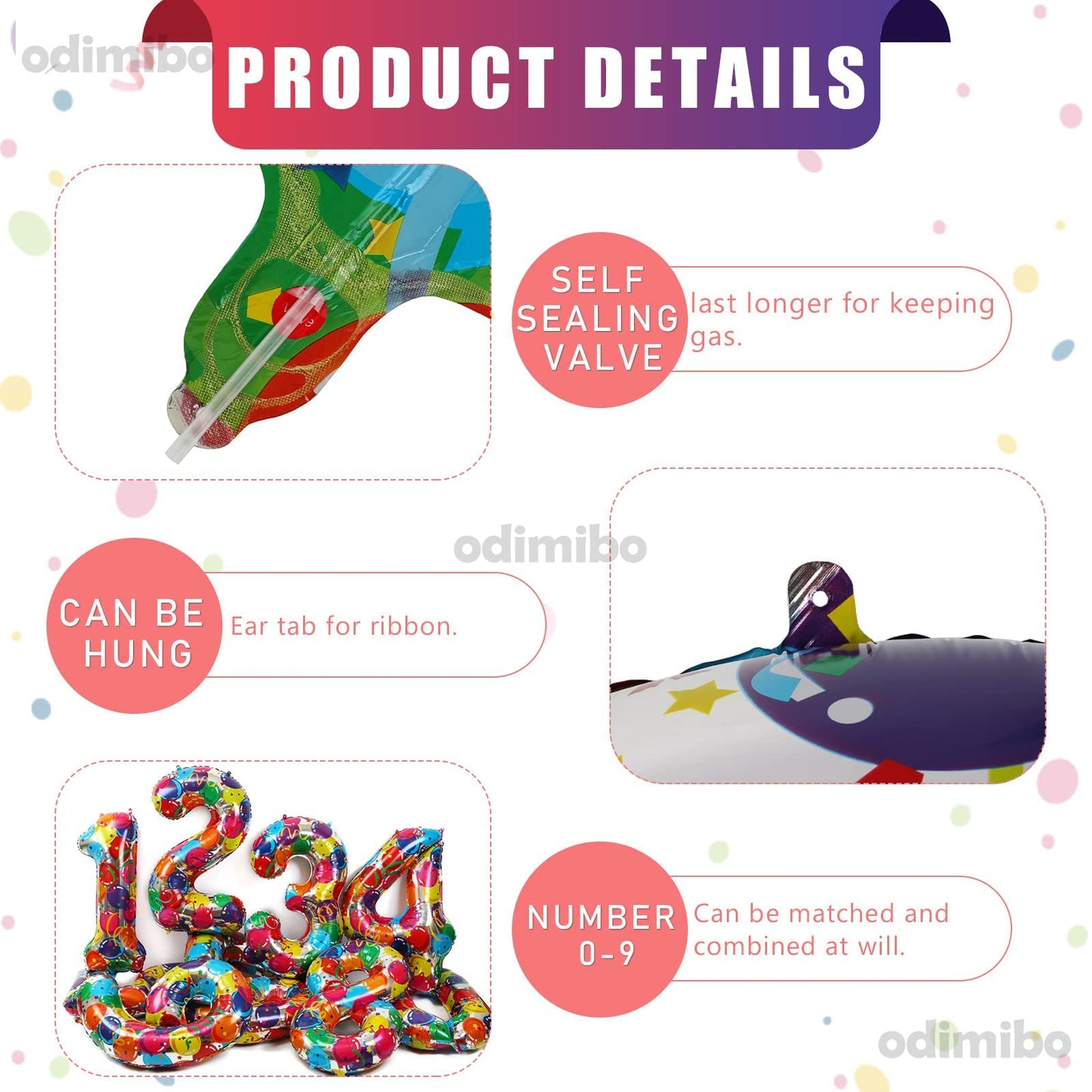 40 Inch Large Rainbow Number 9 Foil Balloons Helium Big Mylar 3Rd Balloon For Birthday Party Decoration