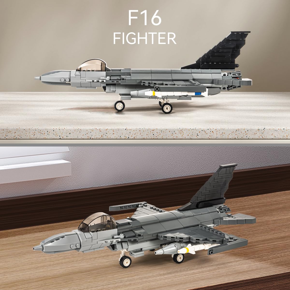 DAHONPA F-16 Fighting Falcon Military Army Air Building Bricks Set  520 Pieces Air-Force Build Blocks Toy  Gift for Kid and mature-themed.