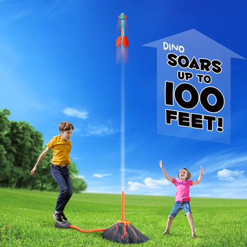 Dino Blasters, Rocket Launcher For Kids - Soars 100 Feet. Kids Outdoor Toys, Birthday Gift, For Boys & Girls Ages 3-6 Years Old - Toddler Outside Toys 4-8, Dinosaur Toy, Kids