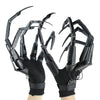 NICENICY Halloween Articulated Finger Extensions, Black Plastic Claw Glove, Model 03-AF0000, Flexible Skeleton Hands with Fingernails